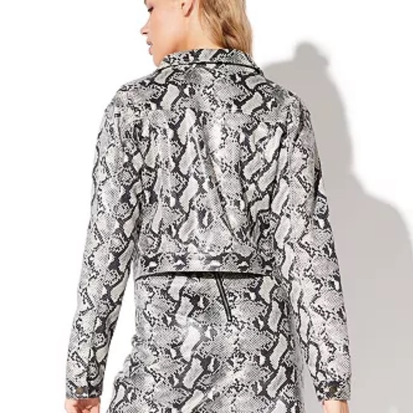 Juniors' Vylette™ Snake Print Trucker Jacket - Picture 8 of 12